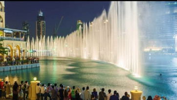 Dubai Fountain Show in the Night